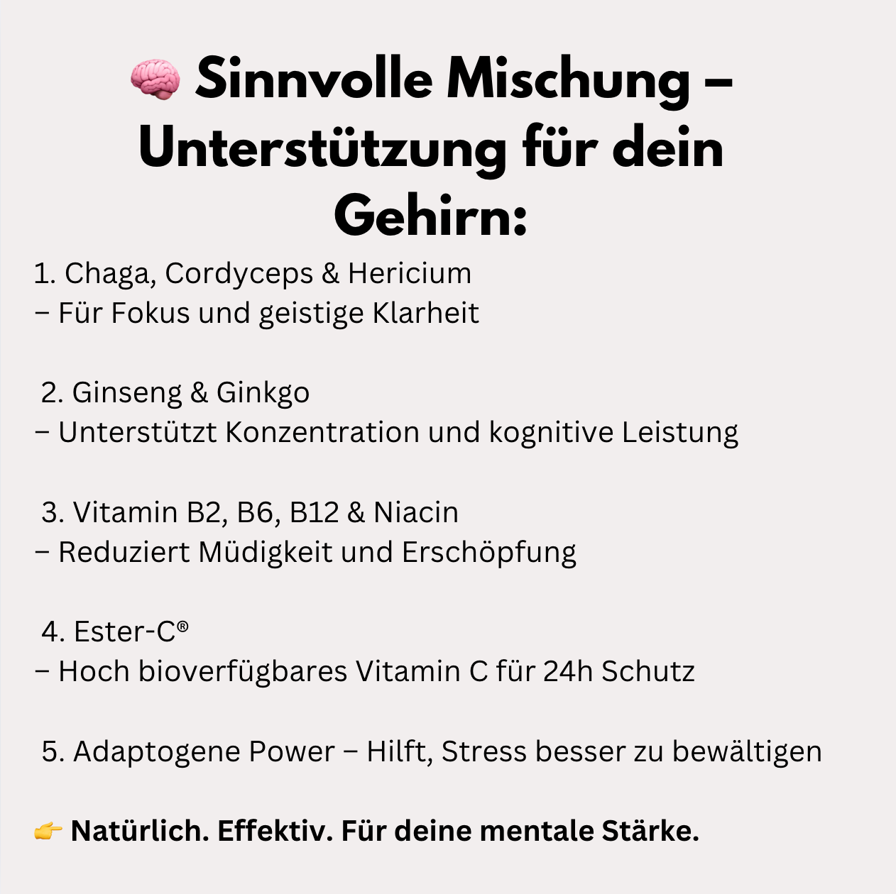 Gedächtnis Leistung Complex: Cordyceps, Hericium und Chaga